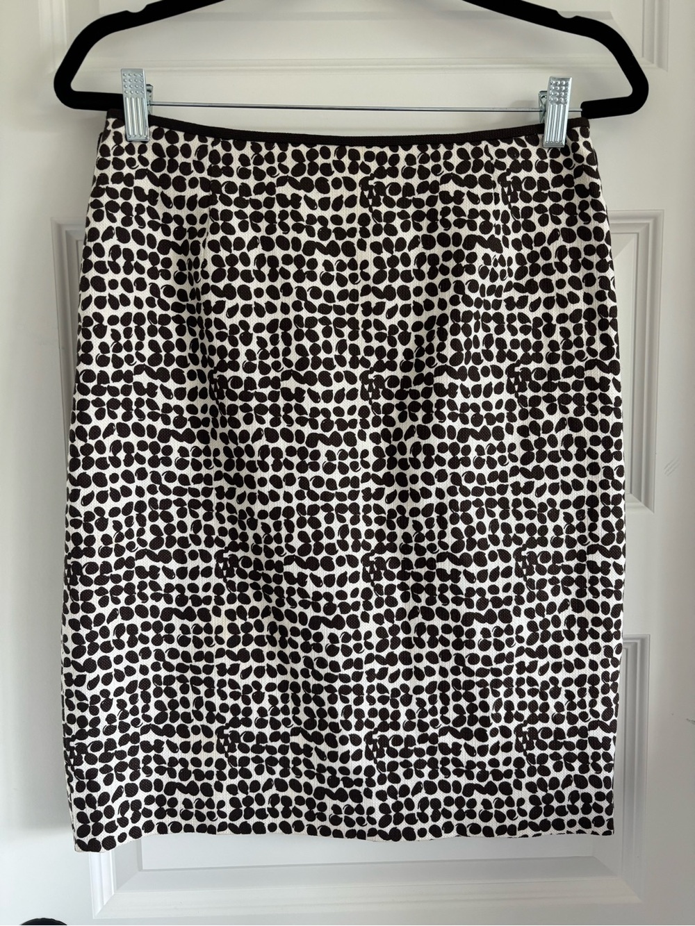 Carlisle Brown Dot-Print Silk Blend Pencil Skirt